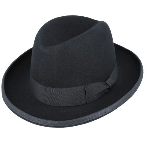 Gladwin Bond Classic English Wool Homburg Hat - Black