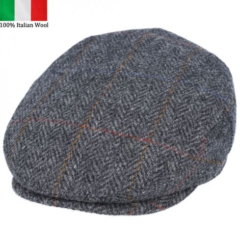 Gladwin Bond Hatters London Italian Wool Flat Cap - Black