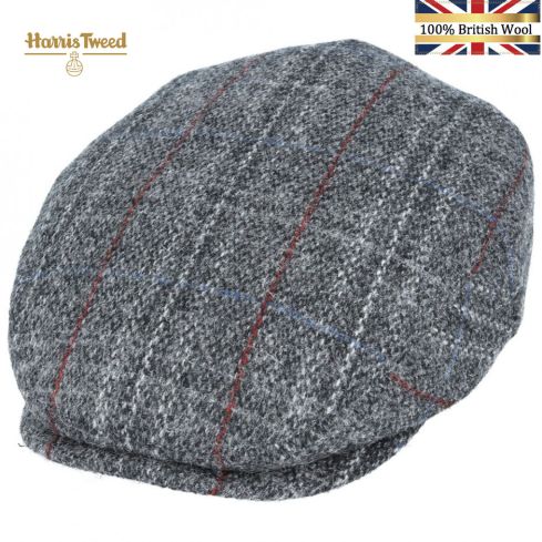 Gladwin Bond Harris Tweed Wool Flat Cap - Grey