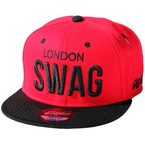 Carbon212 London Swag Snapback Cap - Red/Black