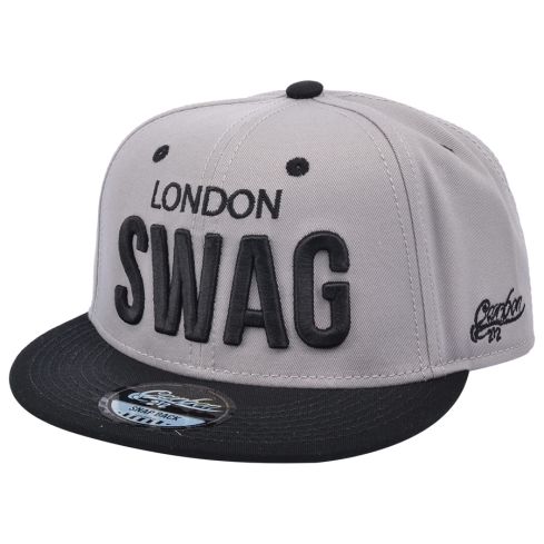 Carbon212 London Swag Snapback Cap - Grey- Black