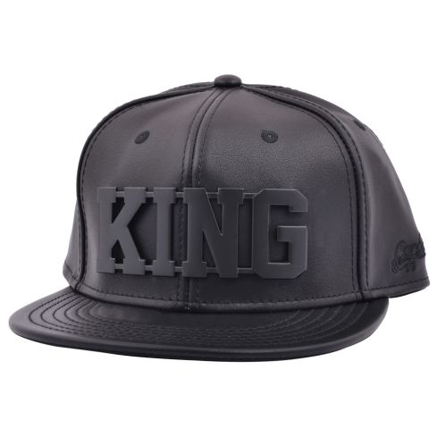 Carbon 212 King Black Metal PU Snapback Cap - Black