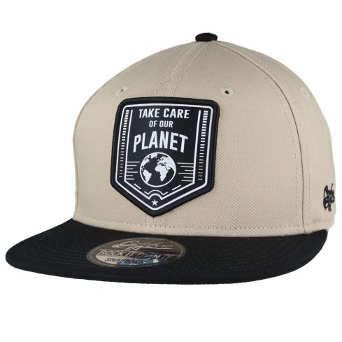Carbon212 Take Care Of Our Planet Snapback Cap - Beige