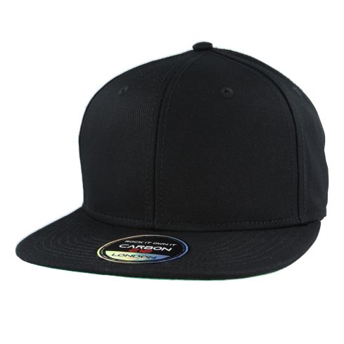 Carbon212 Plain Snapback Cap – Black