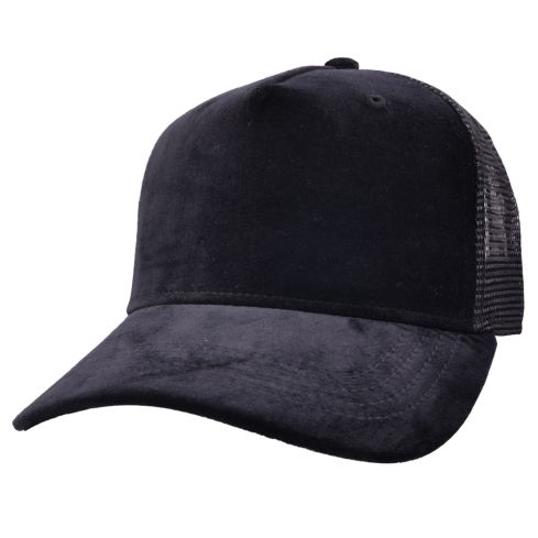 Carbon212 Velvet Mesh Baseball Caps - Black