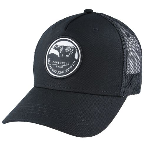 Carbon212 Bear Authentic Mesh Trucker Baseball Cap - Black