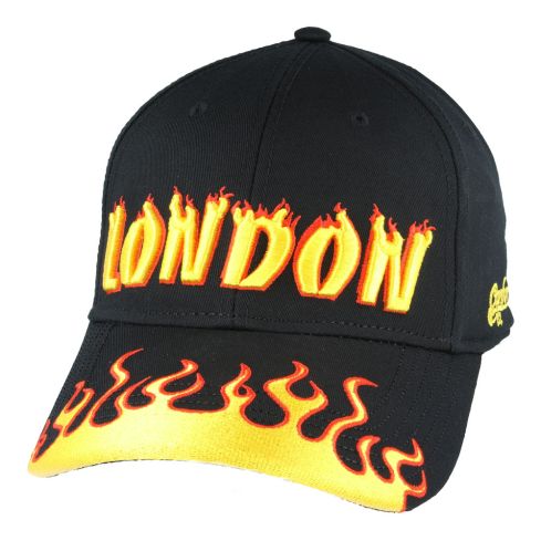 Carbon212 London Flames Cotton Baseball Caps - Black