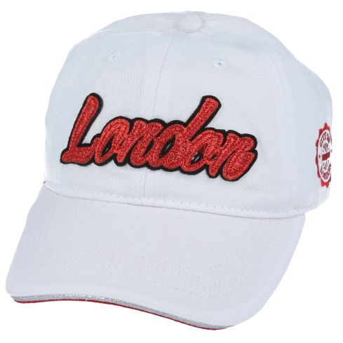 Carbon212 Glitter London Cotton Baseball Cap - White