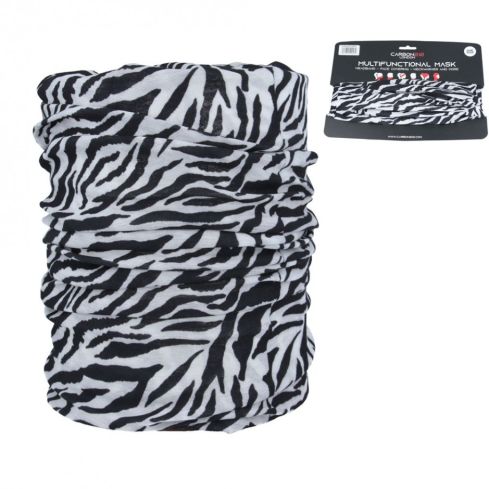 Carbon212 Zebra Multifunctional Neck Snood Hairband Tube Gaiter Sports Running - Black