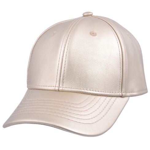 Carbon212 Leather Look Pearl Baseball Caps - Gold