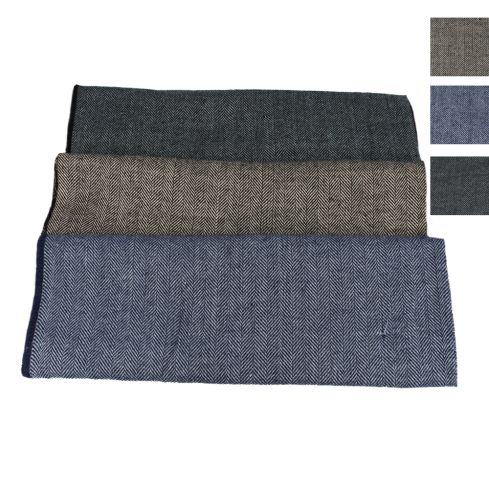 Maz  Herringbone Pattern Scarves - Grey,Brown,Navy