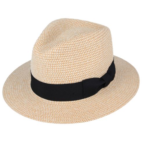 Maz Summer Paper Straw Fedora Hat - Natural