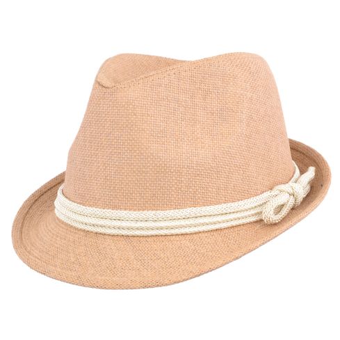 Maz Summer Paper Straw Trilby Hats - Natural 