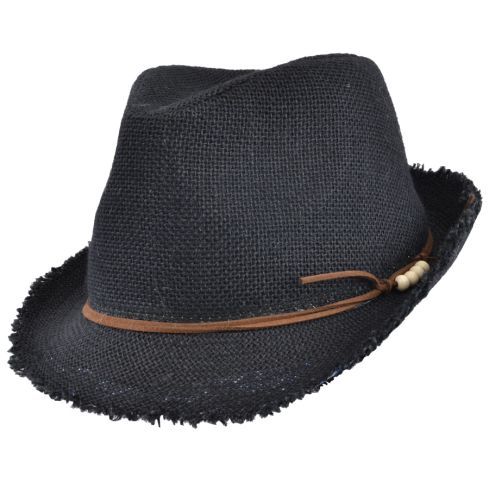 Maz Summer Cotton Trilby Hat - Black