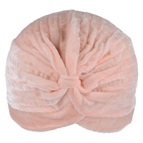 Maz Ladies Plain Velvet Turban - Pink