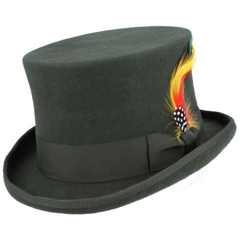 Maz Wool Felt Top Hat - Dark-Green