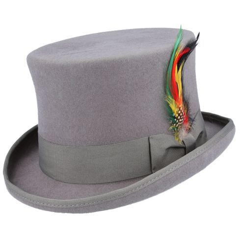 Maz Wool Felt Top Hat - Grey
