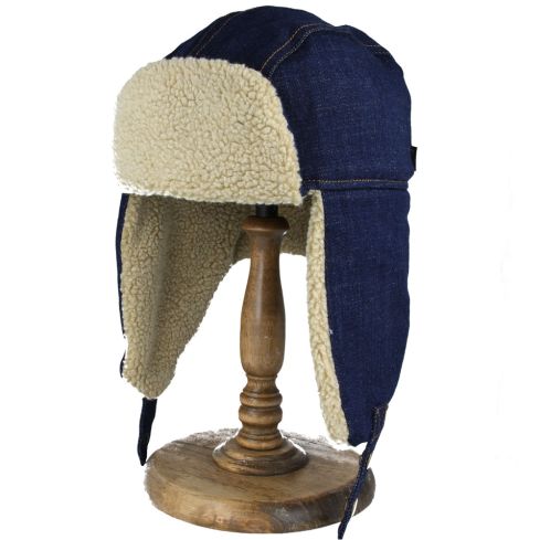 Carbon212 New Trapper Hat with Full Warm Lining  - Denim