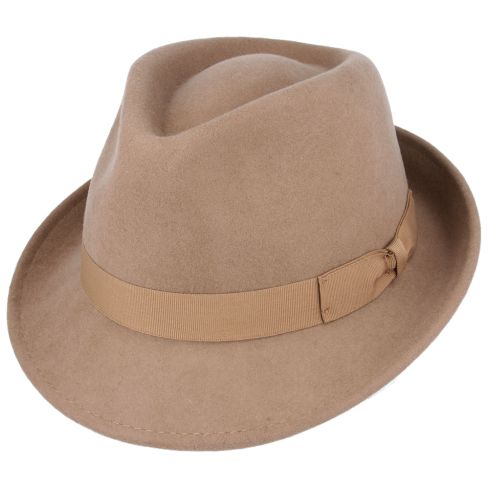 Maz Wool Crushable Trilby Hat Single Sizes - Camel