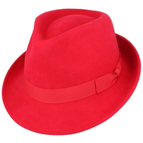 Maz Crushable Wool Felt Trilby Hat - Red  