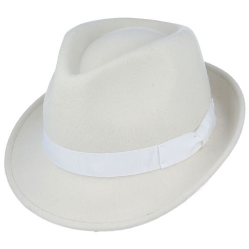Maz Crushable Felt Trilby Hat Single Sizes - White