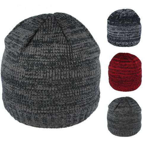 Maz Short Knit Beanie with Fleece Liner Multiple Colours - Black, Red, Grey