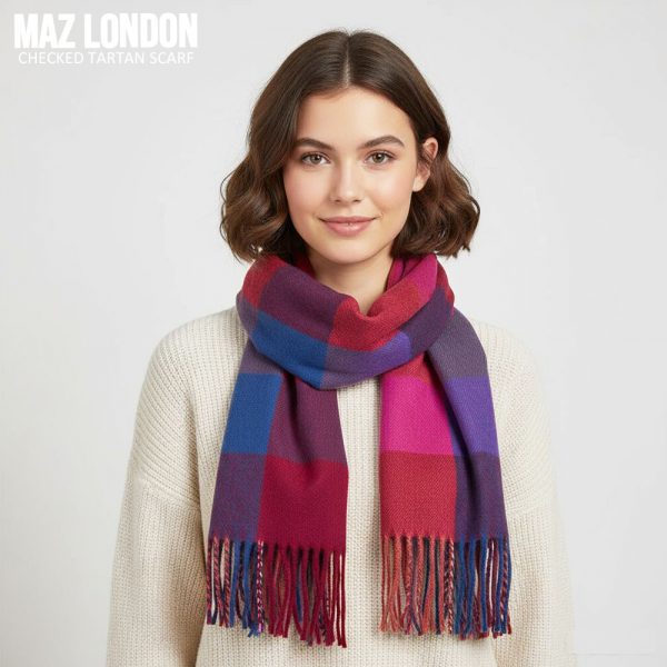 Maz Check Tartan Scarves - Multi Colours