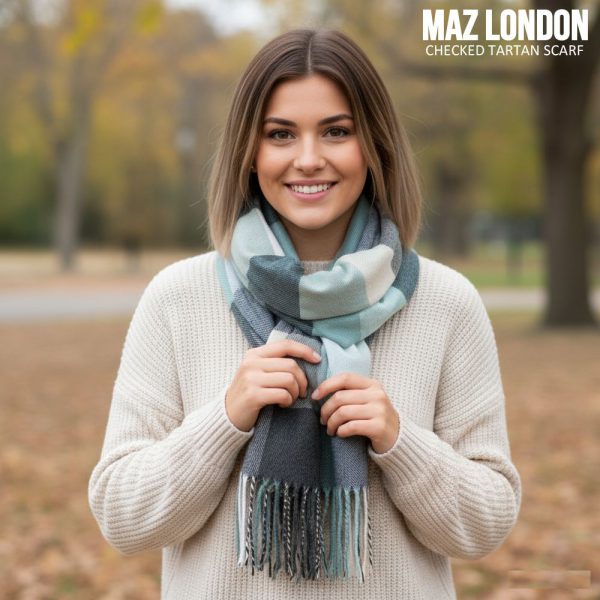 Maz Check Tartan Woollen Scarves - Multi Colours