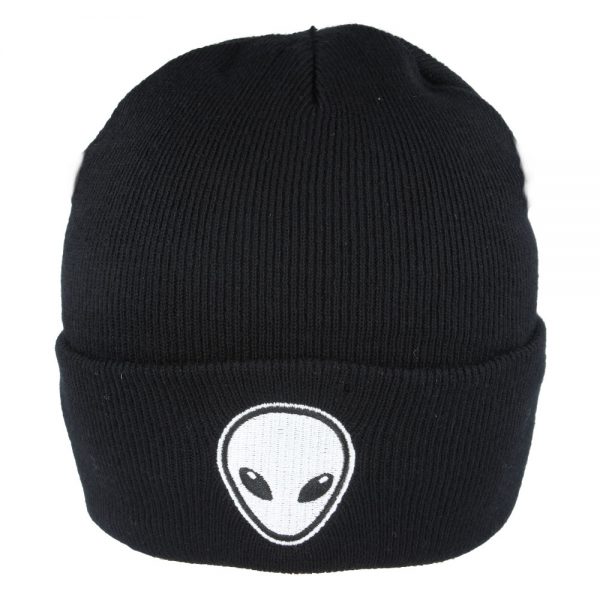 Maz Alien Knitted Beanie Hat - Black