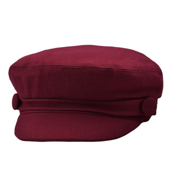 G&H Wool Felt Breton Fisherman Fiddler Caps - Wine