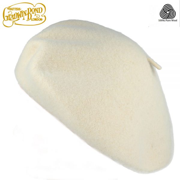 Gladwin Bond 100% Pure Wool Beret - White