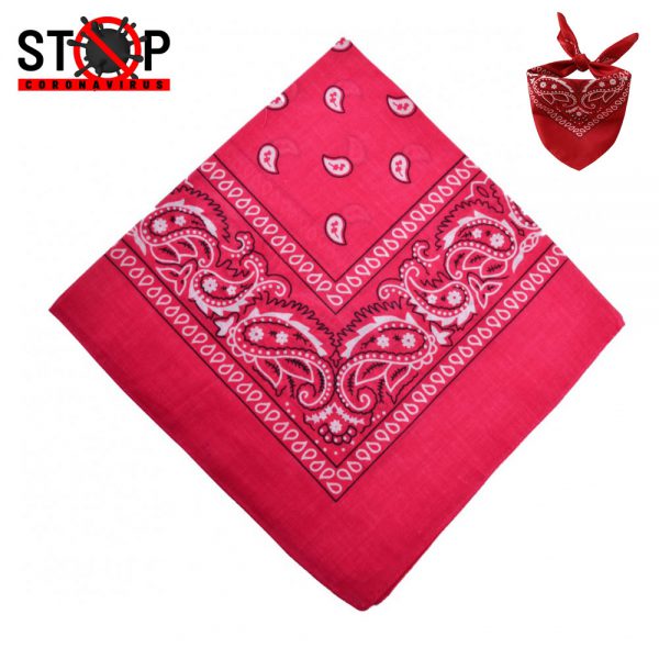 Maz Cotton Paisley Bandana - Pink