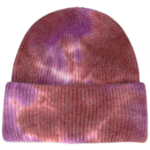 Maz Oversize Tie Dye Pattern Cuffed Beanie - Marron