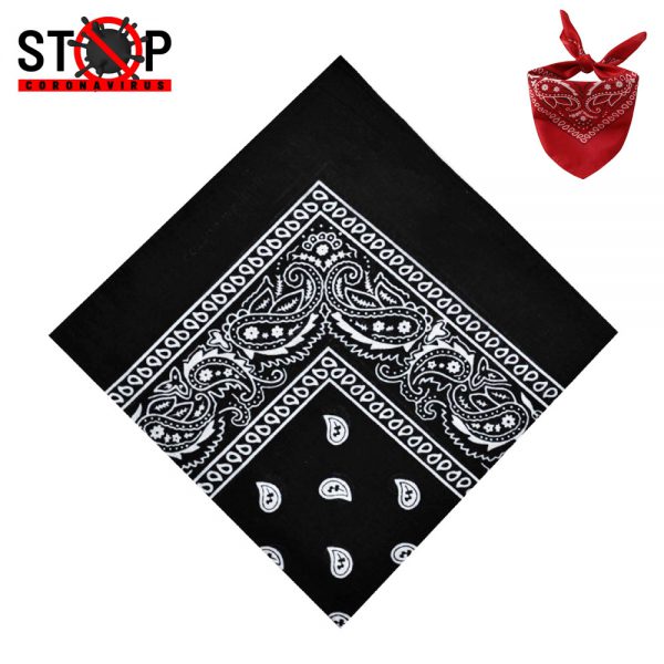 Maz Cotton Paisley Bandana - Black