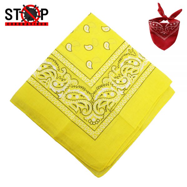 Maz Cotton Paisley Bandana - Yellow