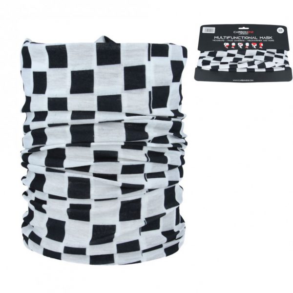 Carbon212 Check Board Multifunctional Neck Snood Hairband Tube Gaiter Sports Running - Black-White