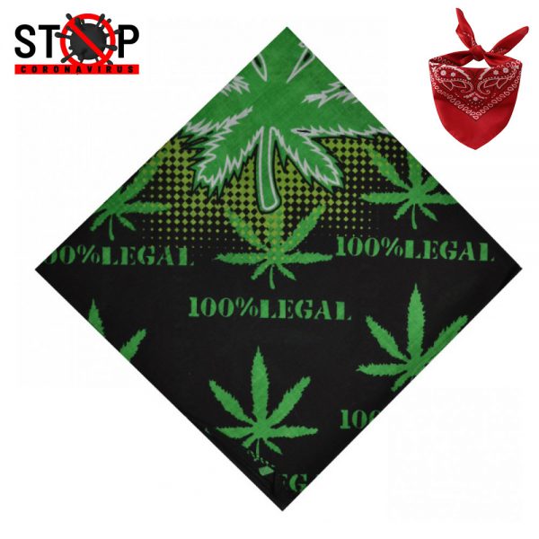 Maz Cotton Green Leaf Bandana - Green