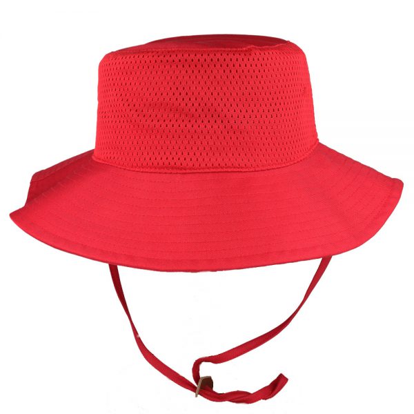 Safari Lightweight Wide Brim Mesh Bucket Hat - Red