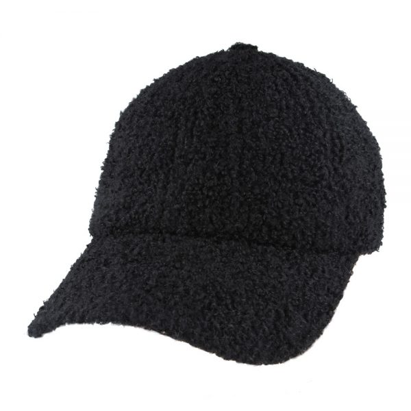 Carbon212 Fluffy Faux Fur Baseball Cap - Black
