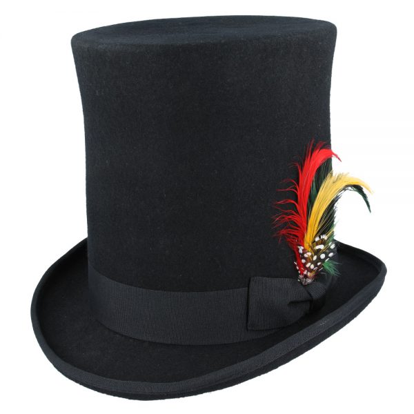 Wool Felt Stove Pipe Hat - Black