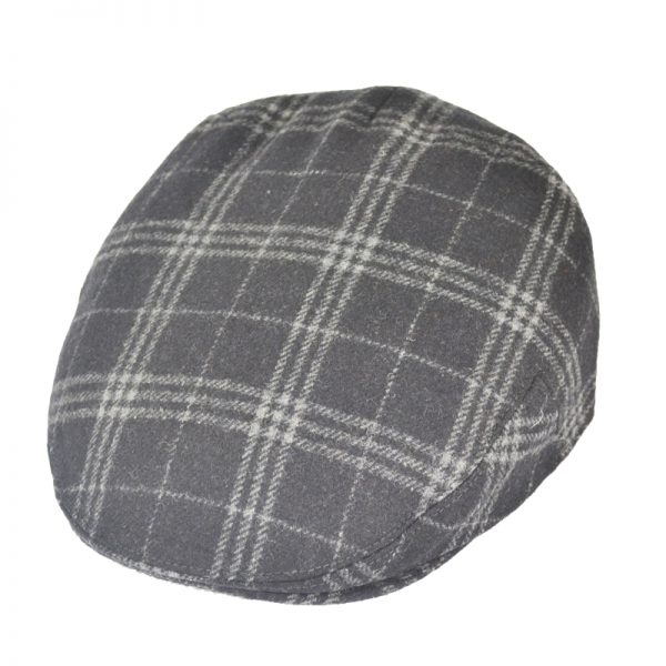 Check Tweed G&H Flat Cap Black/Grey