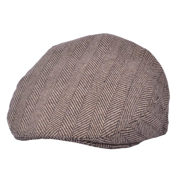 G&H Herringbone Flat cap - Camel