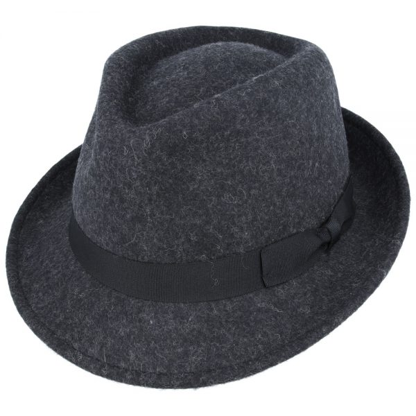 Maz Crushable Felt Trilby Hat - Mix Charcoal