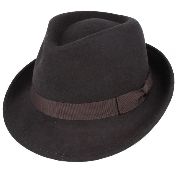 Maz Crushable Wool Felt Trilby Hat - Brown