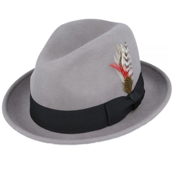 Maz Crushable C-Crown Trilby Hat - Grey