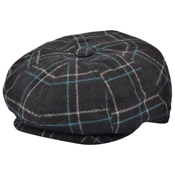 Newsboy Cap Check - Dark- Grey