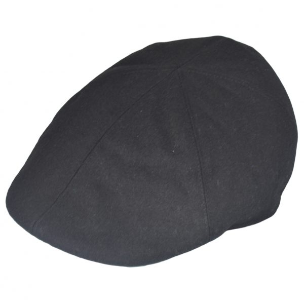 G&H Wool Six Panel Flat Cap - Black