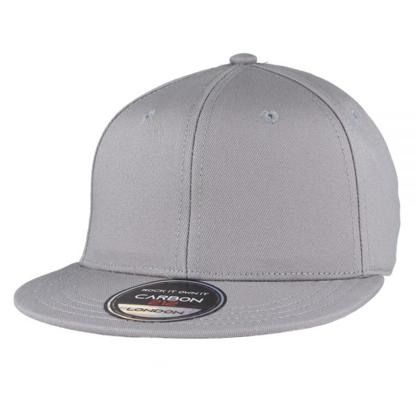 Carbon212 Youth Blank Flat Peak Snapback - Grey