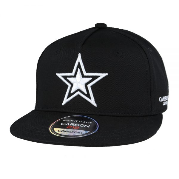 Carbon212 Youth Star Flat Peak Snapback - Black