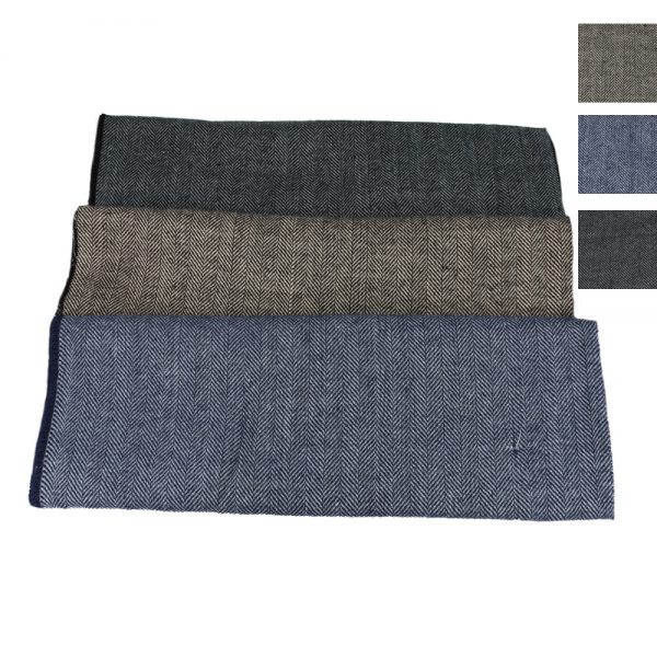 Maz Herringbone Pattern Scarves - Grey,Brown,Navy